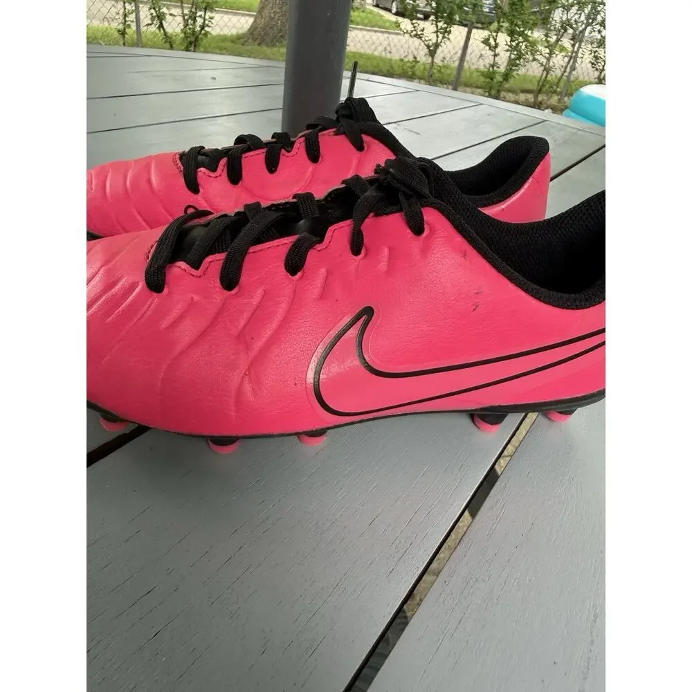 nike tiempo club fg kids youth size 3Y shoes pink athletic soccer cleats